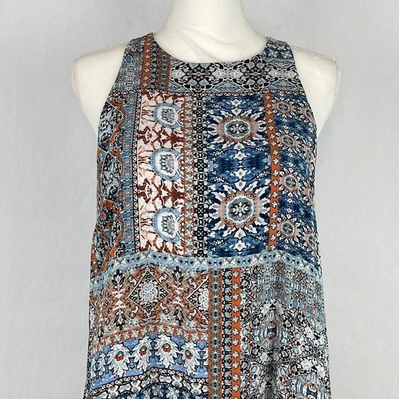 Lulu’s Design Major Grey Print Sleeveless Swing Dress. Size Medium. - Picture 4 of 14